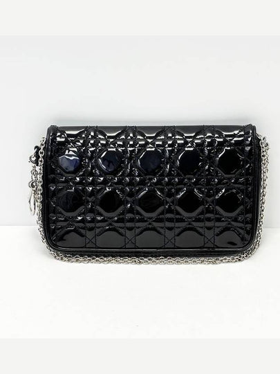 Black enamel chain cross bag 4VDIB42874 - DIOR - BALAAN 2