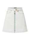 Bleached Denim Mini A-Line Skirt White - LOUIS VUITTON - BALAAN 1