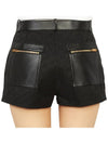 High Rise Monogram Canvas Leather Shorts Black - GUCCI - BALAAN 8