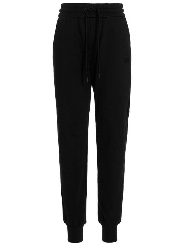 Women's Logo Patch Casual Jogger Track Pants Black - MOOSE KNUCKLES - BALAAN.