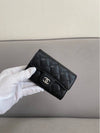 Classic Card Holder Grained Calfskin Silver Black - CHANEL - BALAAN 10