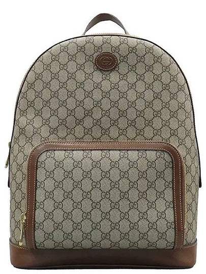 704017 GG Logo Supreme PVC Interlocking G Backpack - GUCCI - BALAAN 2