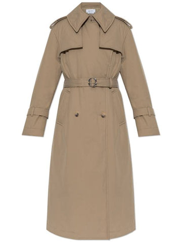 Alexander McQueen Padded Trench Coat With Belt, Women's, Beige - ALEXANDER MCQUEEN - BALAAN 1