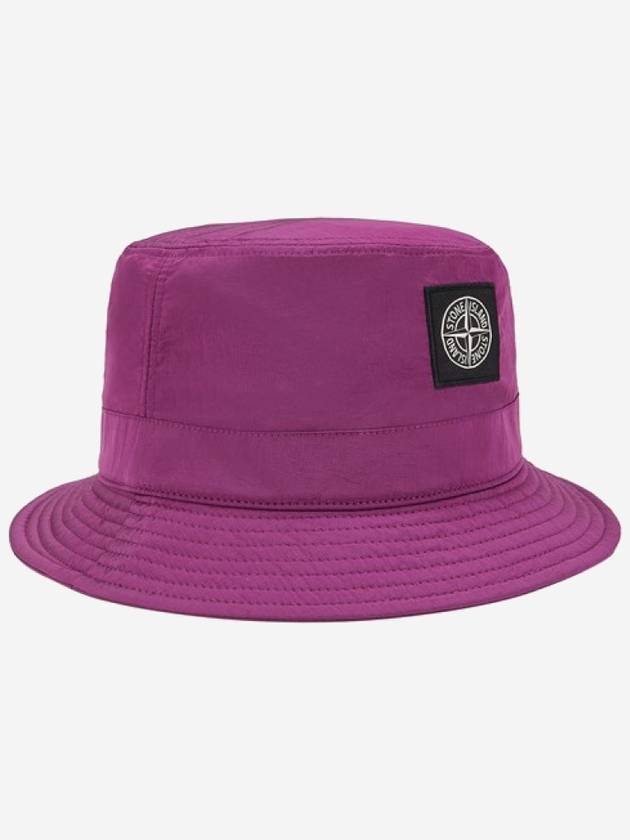 Logo Patch Nylon Metal Bucket Hat Magenta - STONE ISLAND - BALAAN 2