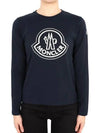 Kids Lettering Logo Long Sleeve T Shirt Navy 8D00003 83907 778 12 14A Adults can wear - MONCLER - BALAAN 1