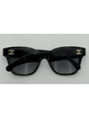 Eyewear Square Acetate Glass Pearl Sunglasses Black - CHANEL - BALAAN 8