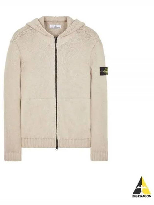 Smooth Knit Cotton Nylon Badge Zip Up Hoodie Dove Grey - STONE ISLAND - BALAAN 2