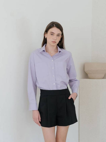 Lavender Crop Shirt Purple - YOUNESS - BALAAN 1