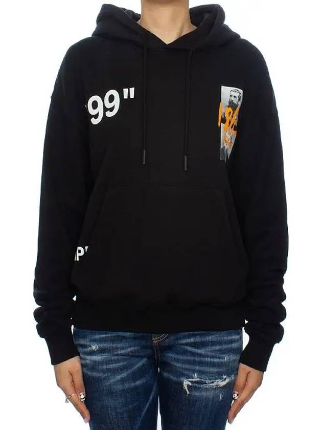 Impressionism Printing Hooded Sweatshirt Black OMBB037R - OFF WHITE - BALAAN 2