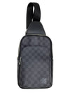 Avenue AVENUE Leather Sling Bag Black Silver - LOUIS VUITTON - BALAAN 1