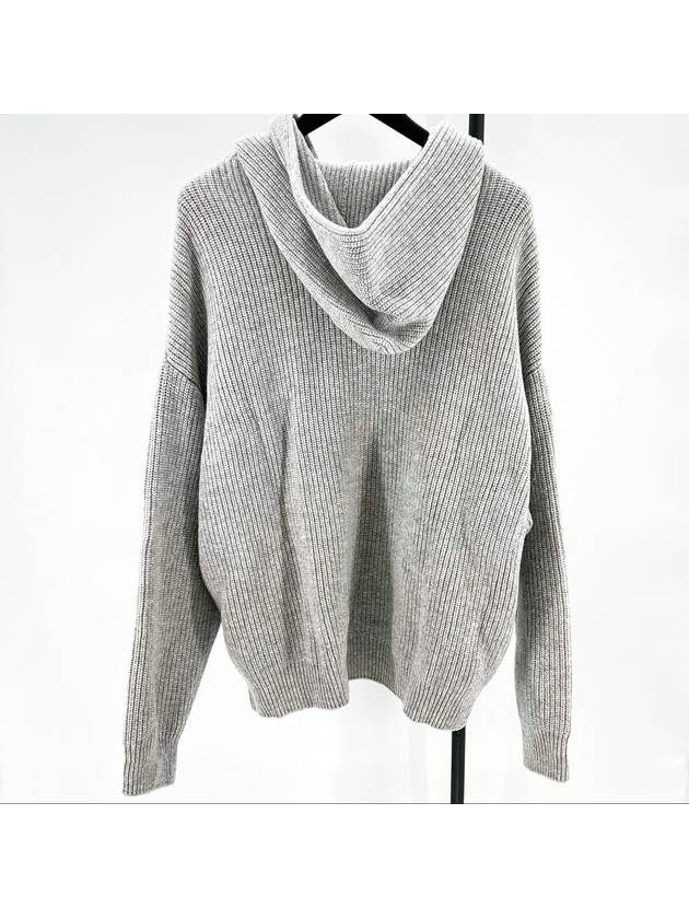 Ribbed wool knit hoodie gray L size - CELINE - BALAAN 4