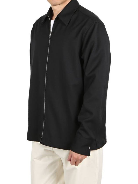 Men's Oversized Zip-Up Jacket Black - JIL SANDER - BALAAN.
