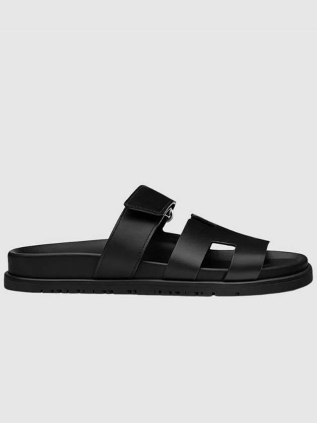 Chypre Calfskin Sandals Black - HERMES - BALAAN 4