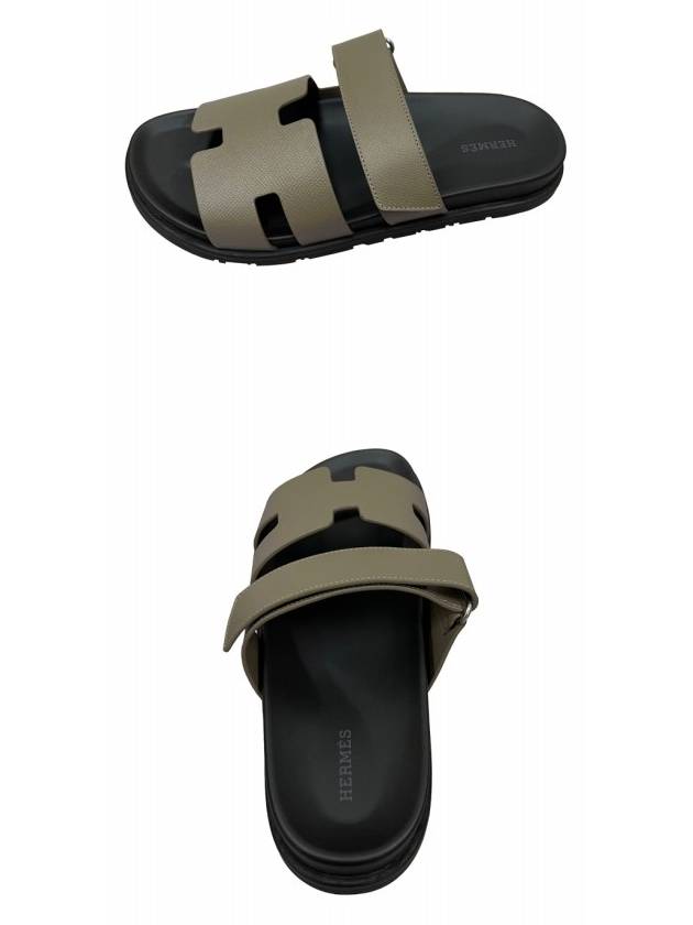 Chypre Calfskin Sandals Etoupe - HERMES - BALAAN 5