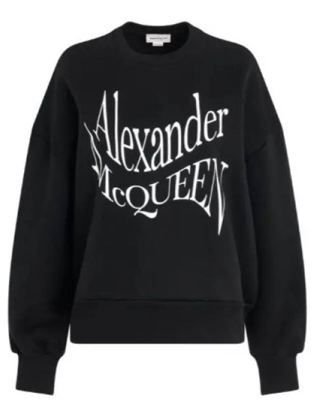 Warped Print Sweatshirt Black - ALEXANDER MCQUEEN - BALAAN 2