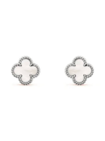 Sweet Alhambra Earrings Silver White - VANCLEEFARPELS - BALAAN 1