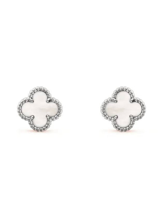 Sweet Alhambra Earrings Silver White - VANCLEEFARPELS - BALAAN 1