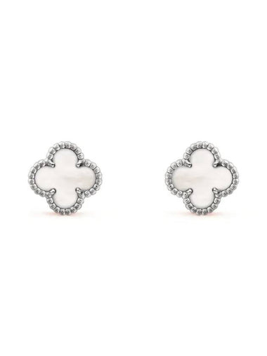 Sweet Alhambra Earrings Silver White - VANCLEEFARPELS - BALAAN 1