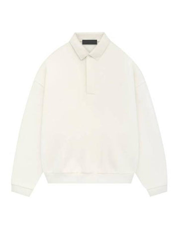 Essentials Fleece Long Sleeve Polo Shirt White - FEAR OF GOD - BALAAN 1