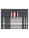 4-Bar Madras Pebble Grain Leather Card Wallet - THOM BROWNE - BALAAN 2