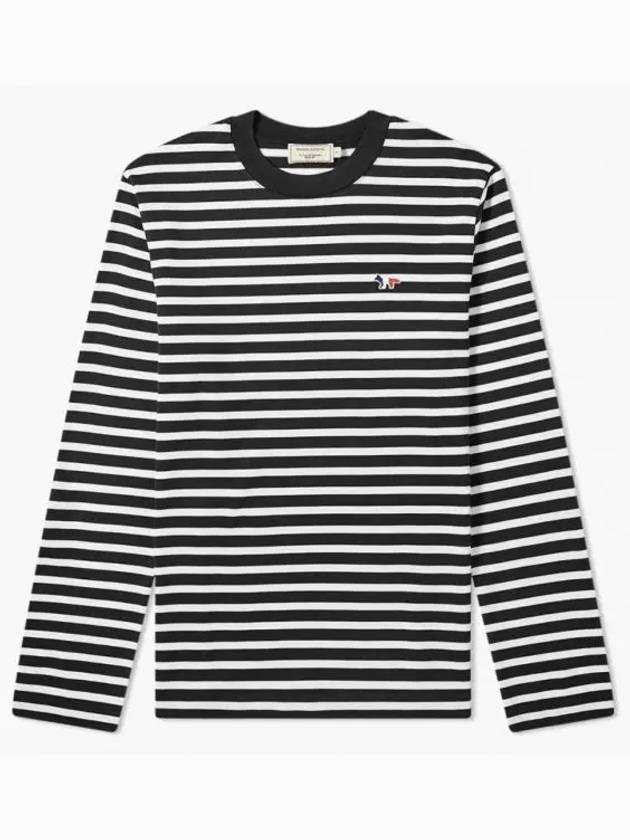 Fox Logo Stripe Long Sleeve T-Shirt White Black - MAISON KITSUNE - BALAAN 2