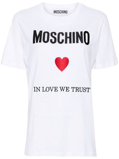 Short Sleeve T-Shirt J070305412001 White - MOSCHINO - BALAAN 2