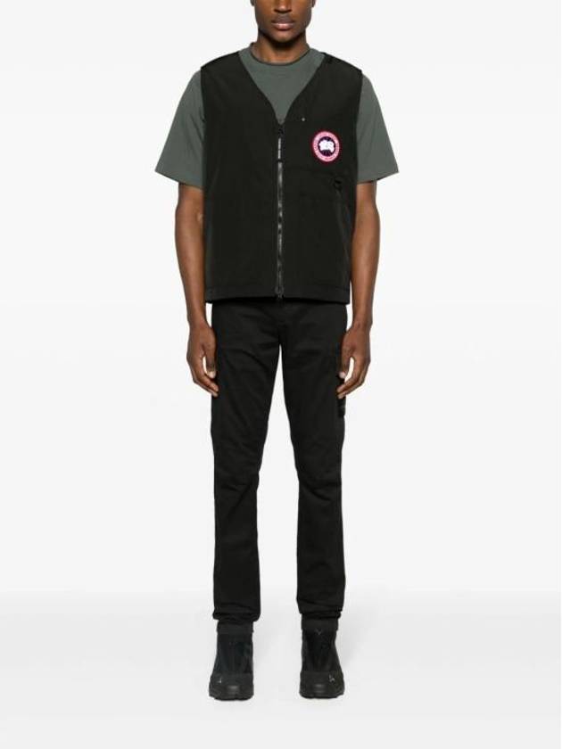 Logo Patch Zip-Up Vest Black - CANADA GOOSE - BALAAN 3