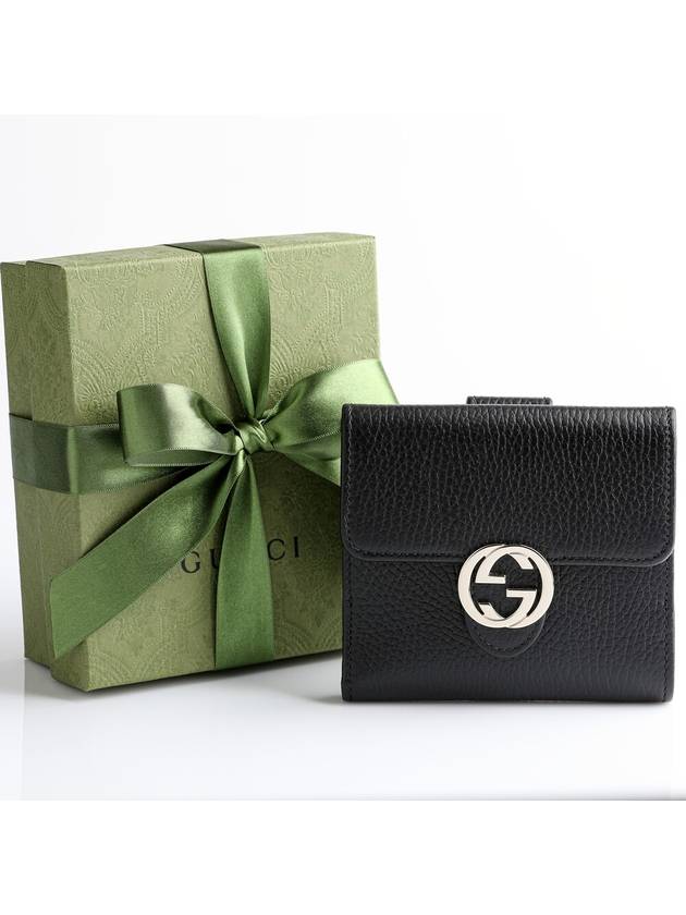 GG Interlocking Half Wallet Black - GUCCI - BALAAN 2