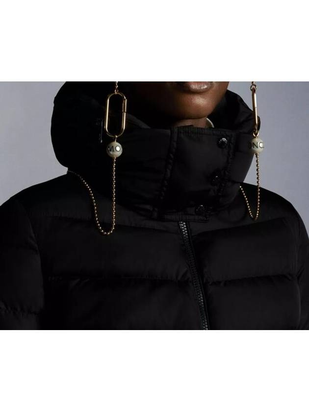 Flammette Long Down Jacket Black - MONCLER - BALAAN 8