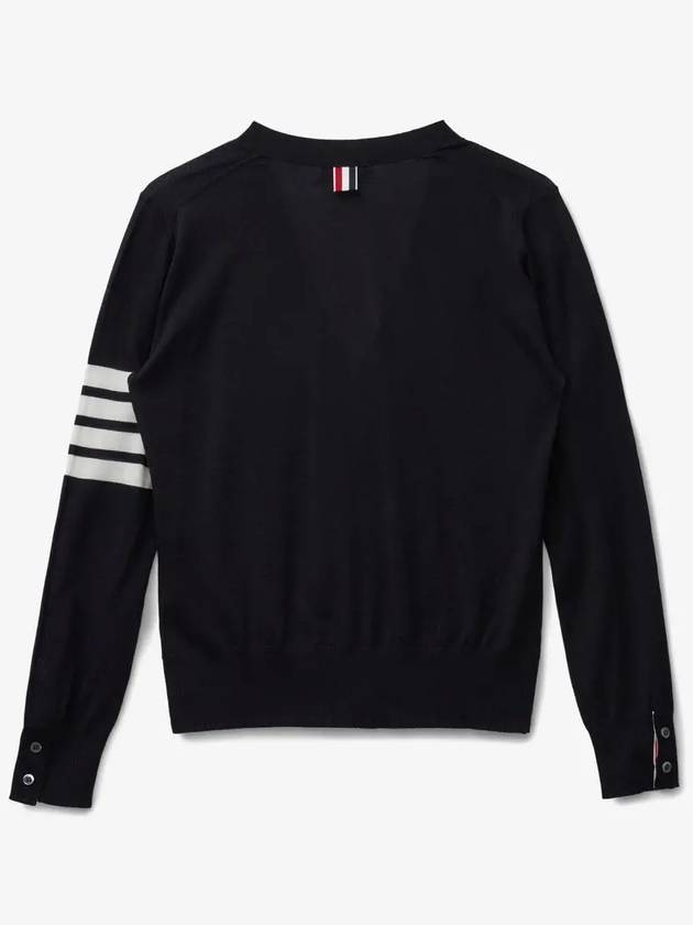 4 bar stripe relaxed fit sustainable merino wool cardigan - THOM BROWNE - BALAAN 2