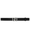 GG Superme Monogram Leather Buckle Belt - GUCCI - BALAAN 2