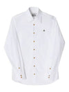 Men's Embroidered ORB Long Sleeve Shirt White - VIVIENNE WESTWOOD - BALAAN 2