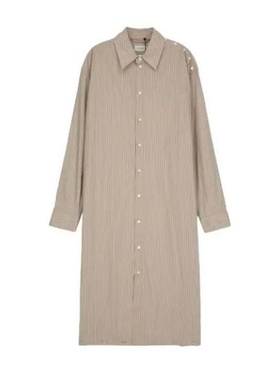 Women's Playful Striped Shirt Midi Dress Rose Beige - LEMAIRE - BALAAN 2