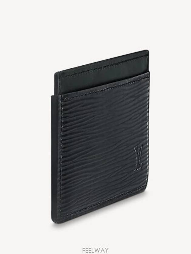 Epi Logo Leather Card Wallet Black - LOUIS VUITTON - BALAAN 3