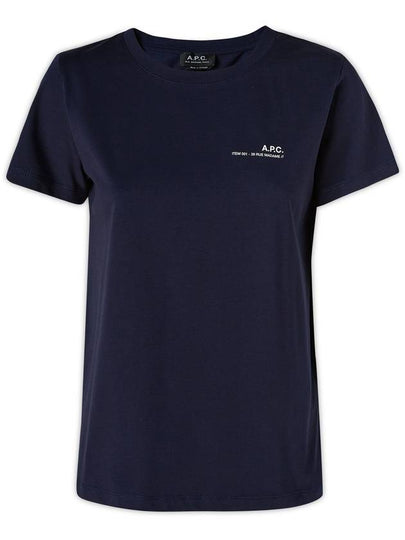 Item Logo Crew Neck Short Sleeve T-Shirt Navy - A.P.C. - BALAAN 2