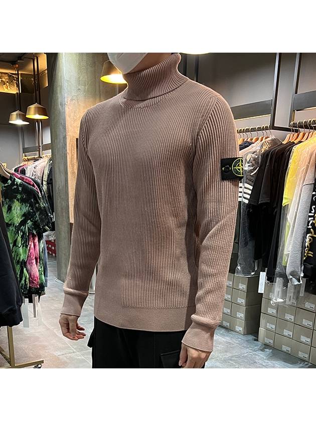 Wappen Patch Wool Turtleneck Rose Pink - STONE ISLAND - BALAAN 4