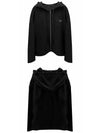 Triangle Logo Oversized Wool Hooded Jacket Black - PRADA - BALAAN 5