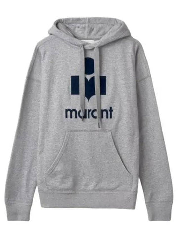 Mansell Logo Hoodie Gray Navy Hooded Sweatshirt - ISABEL MARANT - BALAAN 1