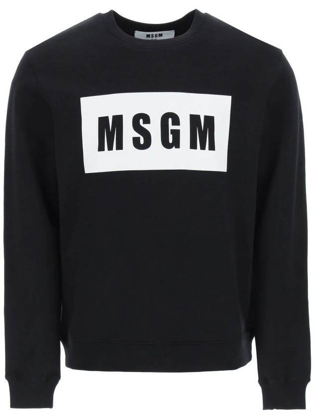 Men's Box Logo Sweatshirt Black - MSGM - BALAAN 1