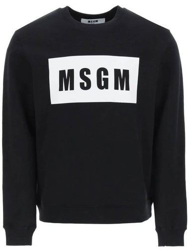 Box Logo Cotton Sweatshirt Black - MSGM - BALAAN 1