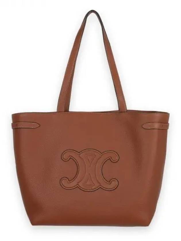 Cabas Anais Cuir Grain Calfskin Tote Bag Brown - CELINE - BALAAN 2