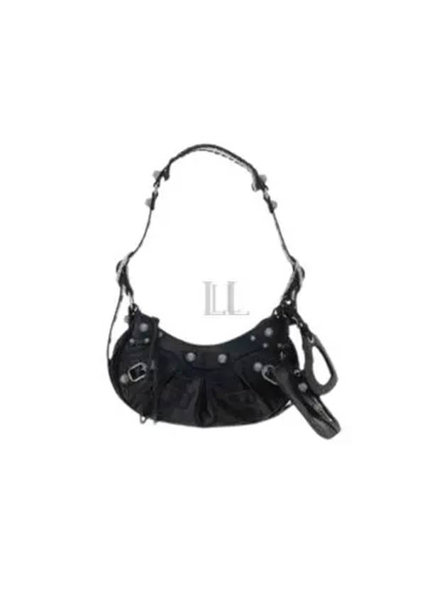 Le Cagole Crocodile Embossed Shoulder Bag Black - BALENCIAGA - BALAAN 2