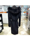 MANGO Mango fur hooded wrap wool coat black - MAX MARA - BALAAN 6