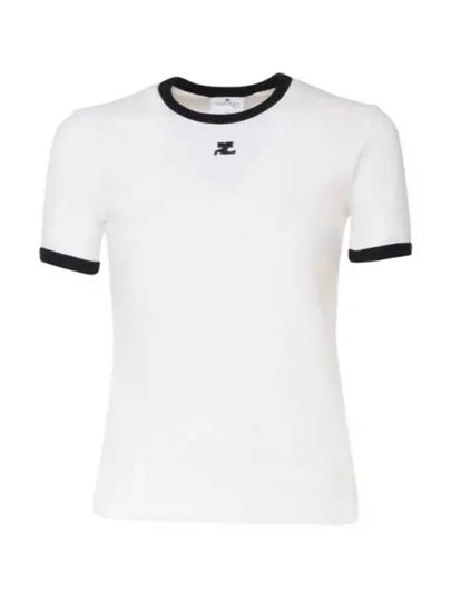 Contrast Signature Short Sleeve T-Shirt White - COURREGES - BALAAN 2