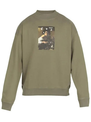 Men's Caravaggio Logo Sweatshirt Green - OFF WHITE - BALAAN 1