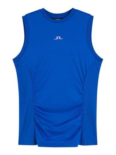 Hanna Logo Round Neck Sleeveless Blue - J.LINDEBERG - BALAAN 2