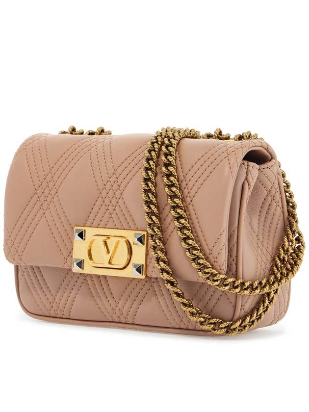 small shoulder bag in cinnamon pink with diamond pattern - VALENTINO - BALAAN 3