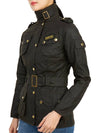 Women's International Logo Patch Wax Jacket Green - BARBOUR - BALAAN.