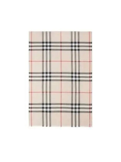 Check Wool Silk Blend Scarf Beige - BURBERRY - BALAAN 2