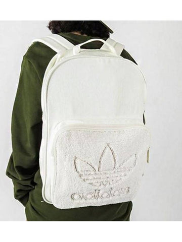 01 BQ8120 Original Trefoil Classic Fleece Backpack OffWhite Lin - ADIDAS - BALAAN 1
